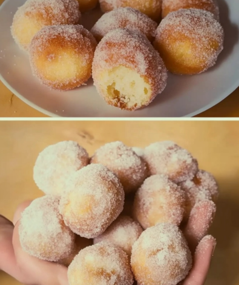 Sugary Fried Donut Holes Recipe - freshly fried, soft, and coated in sugar