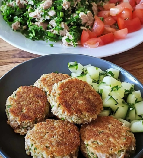 "Ingredients for Deliciously Easy High-Protein Tuna Patties Recipe - tuna, herbs, and seasonings