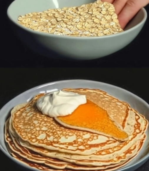 Ingredients for Healthy Oat Pancake Recipe in 5 Minutes - eggs, oats, and milk