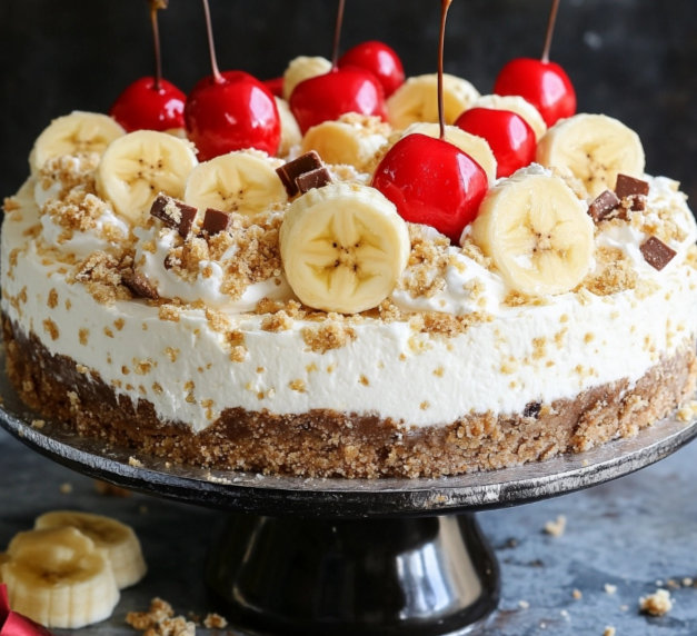 Heavenly No-Bake Banana Split Cheesecake Recipe