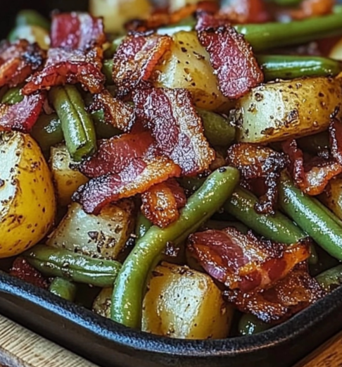 Green Beans 'n Potatoes with Bacon Recipe - Hearty and Delicious