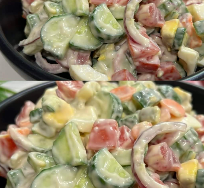 Creamy Cucumber and Tomato Salad Recipe - Fresh and Easy