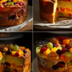 Fruitcake with Mixed Fruits and Nuts on a plate