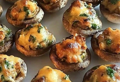 Mushrooms Stuffed with Crab Meat – a savory and cheesy appetizer