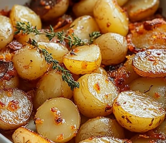 Pommes de terre rôties à la moutarde et au thym