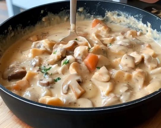 Blanquette de poulet aux champignons