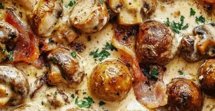 Champignons à la crème, ail et parmesan