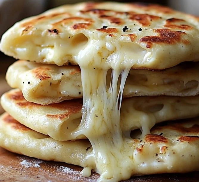Cheese naans faits maison