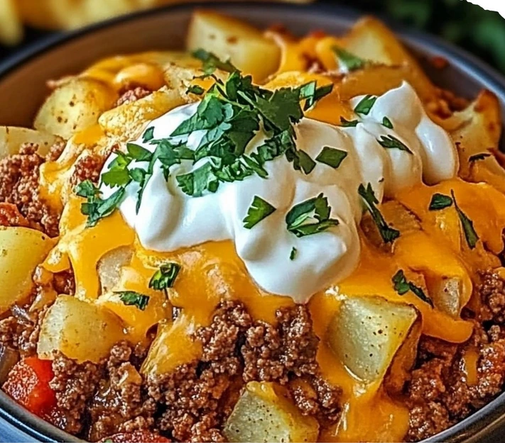 Cheesy taco potatoes