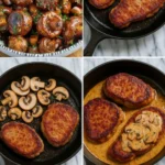 Côtelettes de porc à la crème de champignons
