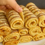Crêpes moelleuses roulées au chocolat