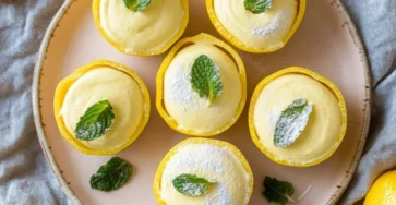 Lemon posset dans coques de citron