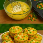 Muffins aux œufs, légumes et fromage