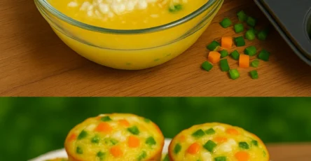 Muffins aux œufs, légumes et fromage