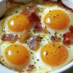 Œufs cocotte au chèvre et aux lardons