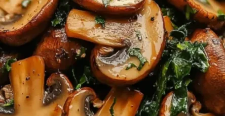 Poêlée de champignons aux Épinards et ail