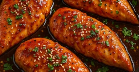 Poitrines de poulet laquées façon asiatique