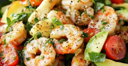 Salade fraîche de crevettes et avocat