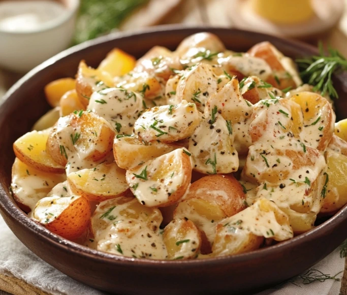 Salade de pommes de terre crémeuse à la ciboulette