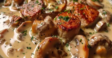 Médaillons de Porc aux Champignons et Sauce Crème