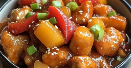 Poulet Aigre-Doux aux Poivrons et Sésame