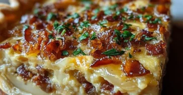 Quiche aux Oignons Caramélisés et au Lard