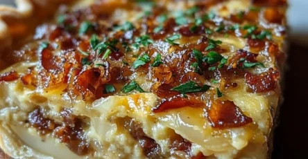 Quiche aux Oignons Caramélisés et au Lard