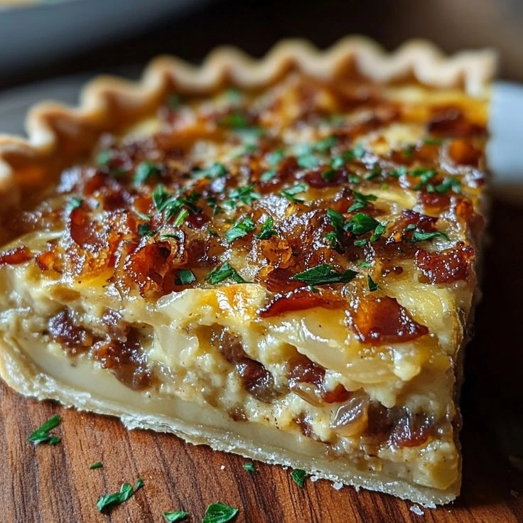 Quiche aux Oignons Caramélisés et au Lard