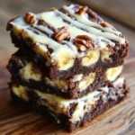 Brownie Banane & Noix de Pécan, glaçage fondant