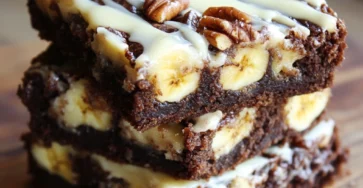 Brownie Banane & Noix de Pécan, glaçage fondant