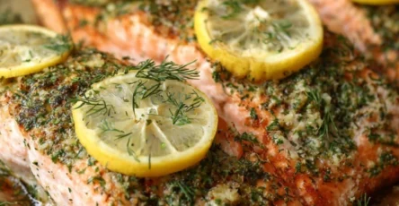 Saumon au Four Sauce Crème Citron-Aneth