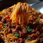 Spaghetti à la sauce bolognaise à la viande hachée et aux légumes