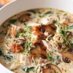 Soupe Crémeuse au Poulet et Champignons