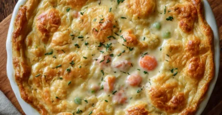 Tourte Crémeuse au Poulet et aux Légumes