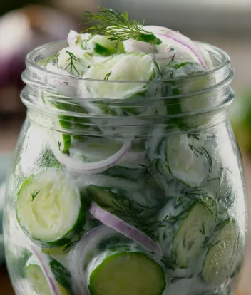 Salade crémeuse au concombre
