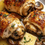 Roulades de Poulet Farcies aux Champignons et Fromage