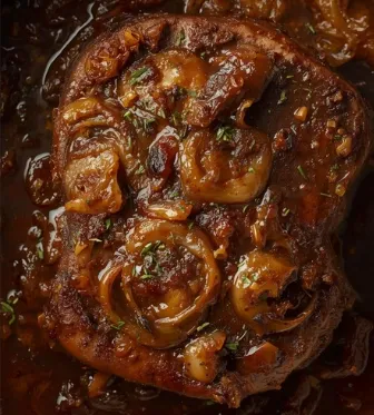 Bœuf Fondant aux Oignons Caramélisés