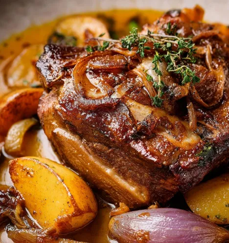 Épaule de porc braisée au cidre de pomme