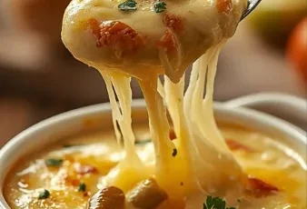 Soupe Crémeuse au Fromage Gratinée façon four