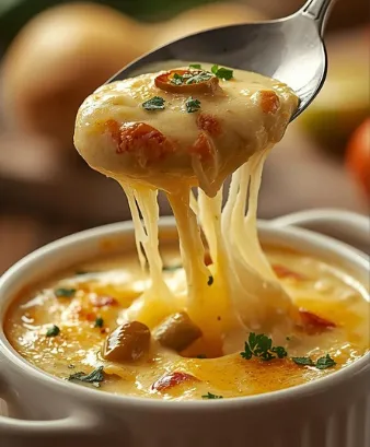 Soupe Crémeuse au Fromage Gratinée façon four