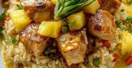 Poulet à l'ananas et riz