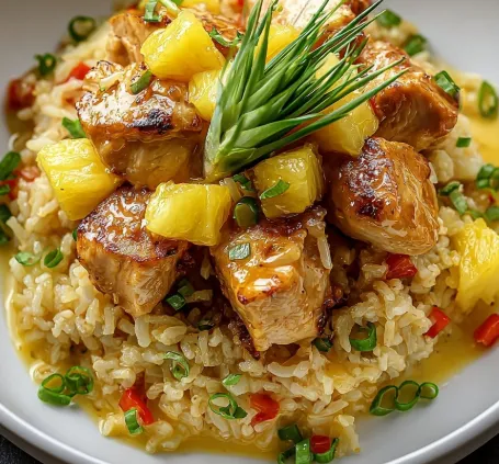 Poulet à l'ananas et riz
