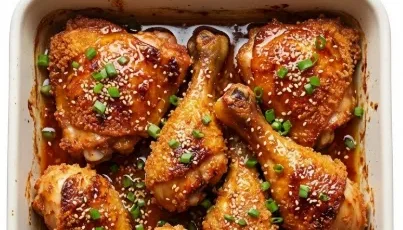 Poulet croustillant au miel épicé cuit au four